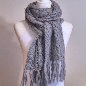 4/$20 Calvin Klein Cable Knit Scarf with fringe